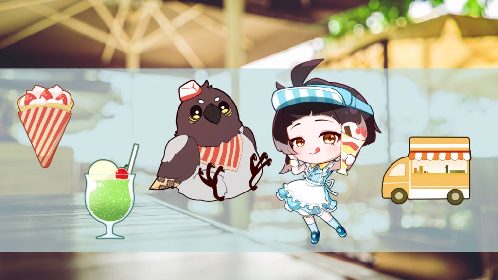 【記念グッズ/ウッドキーホルダー】縦になが～いフルーツパーラーキーホルダー