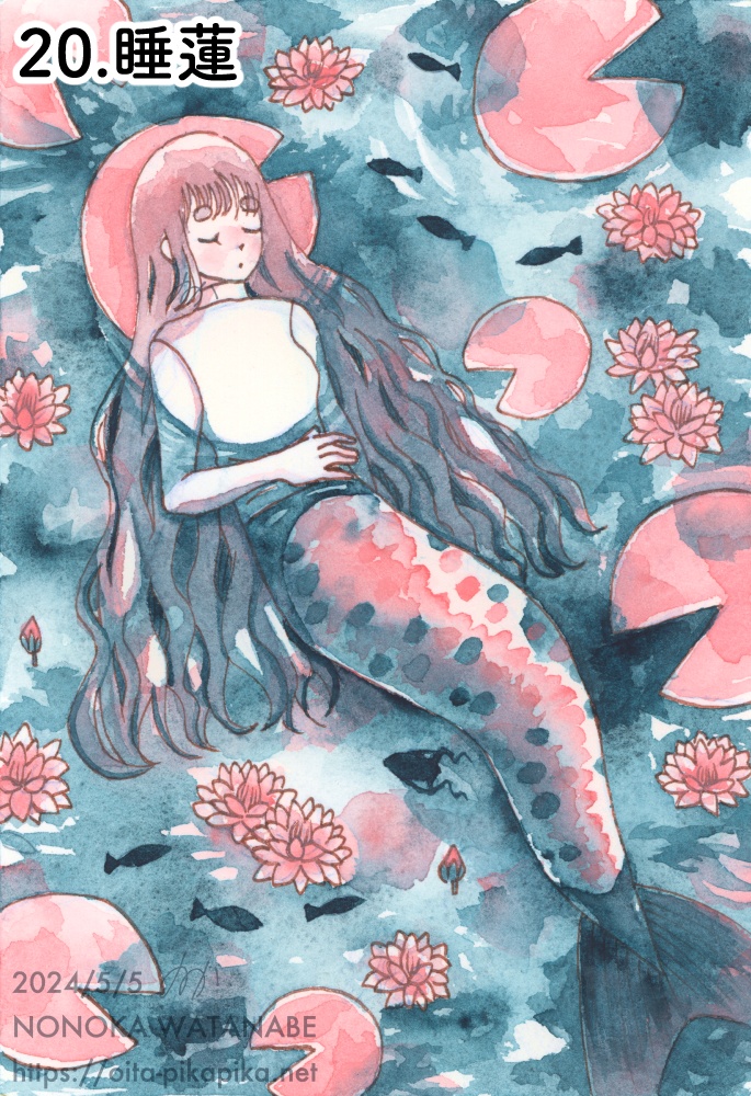 Bicolor Bouquet【透明水彩アナログ原画】