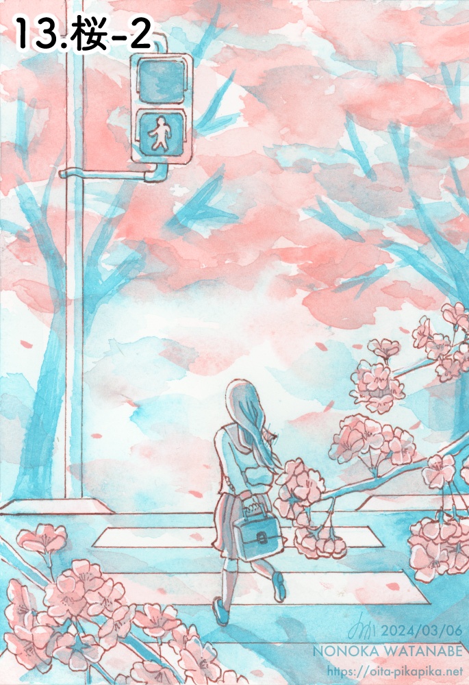 Bicolor Bouquet【透明水彩アナログ原画】