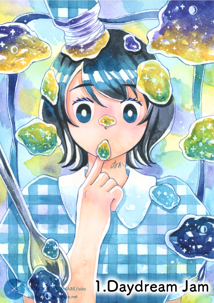 A4サイズイラスト8種【透明水彩アナログ原画】