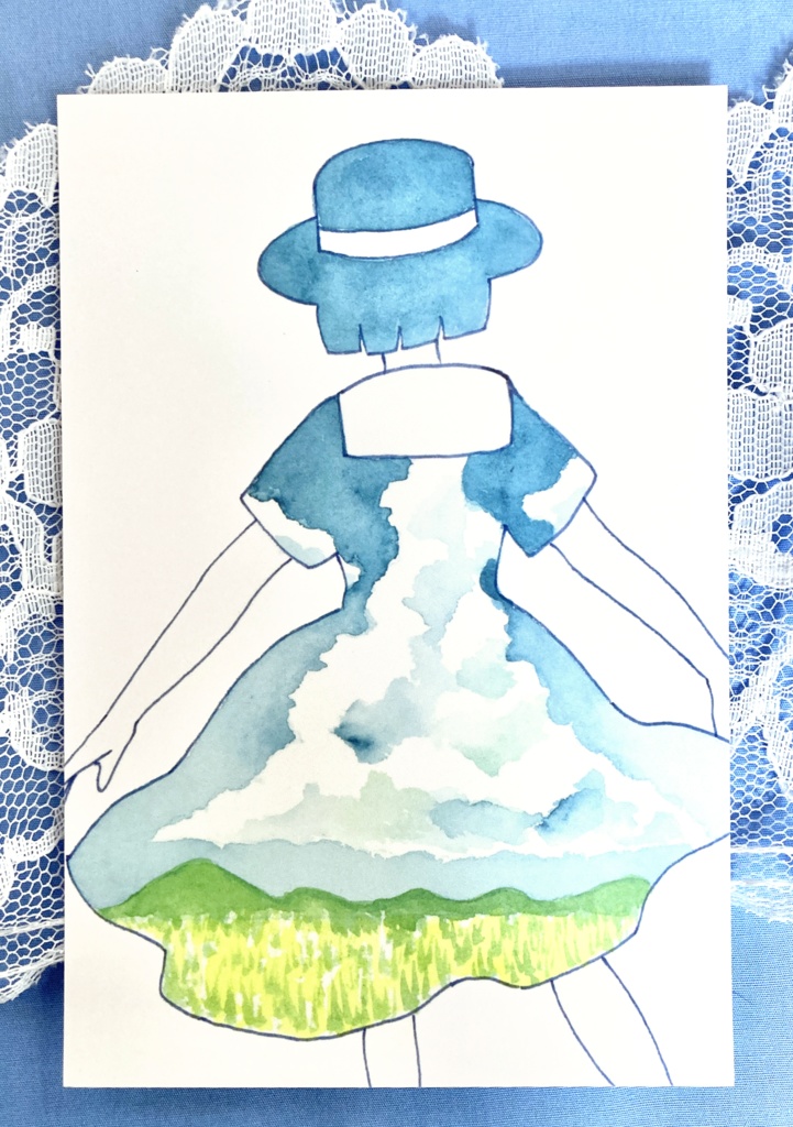 空色ワンピース ポストカード