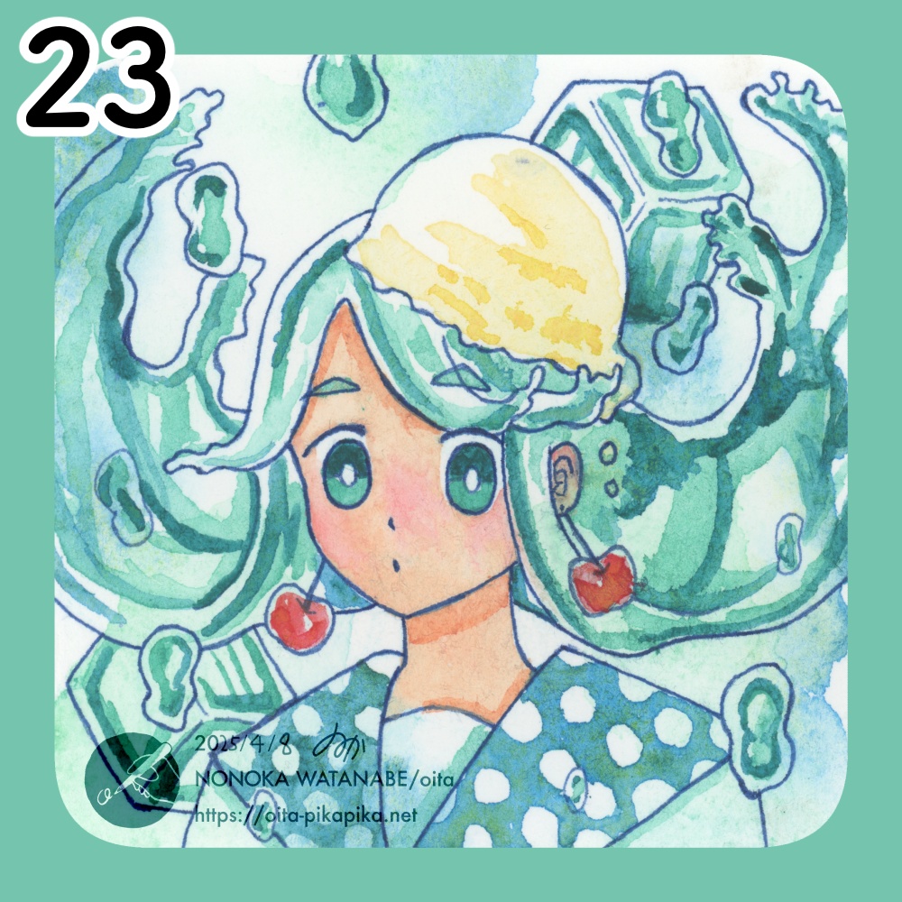 ミニサイズドローイング 36種【透明水彩アナログ原画】