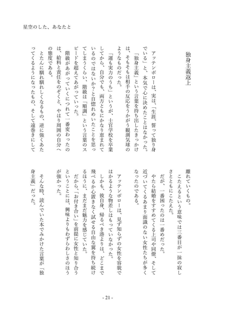 星空のした、あなたと