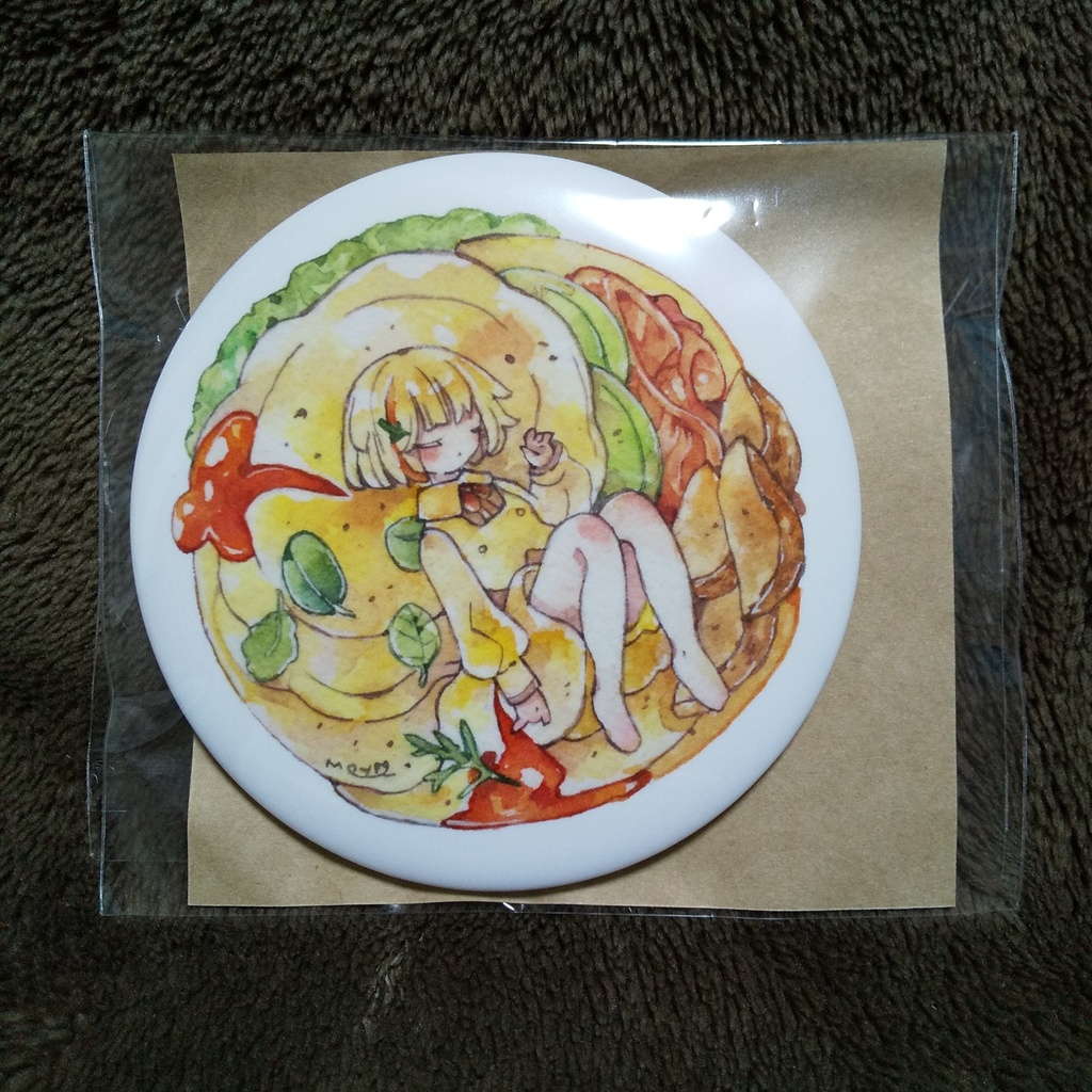 たまご料理の缶バッジ