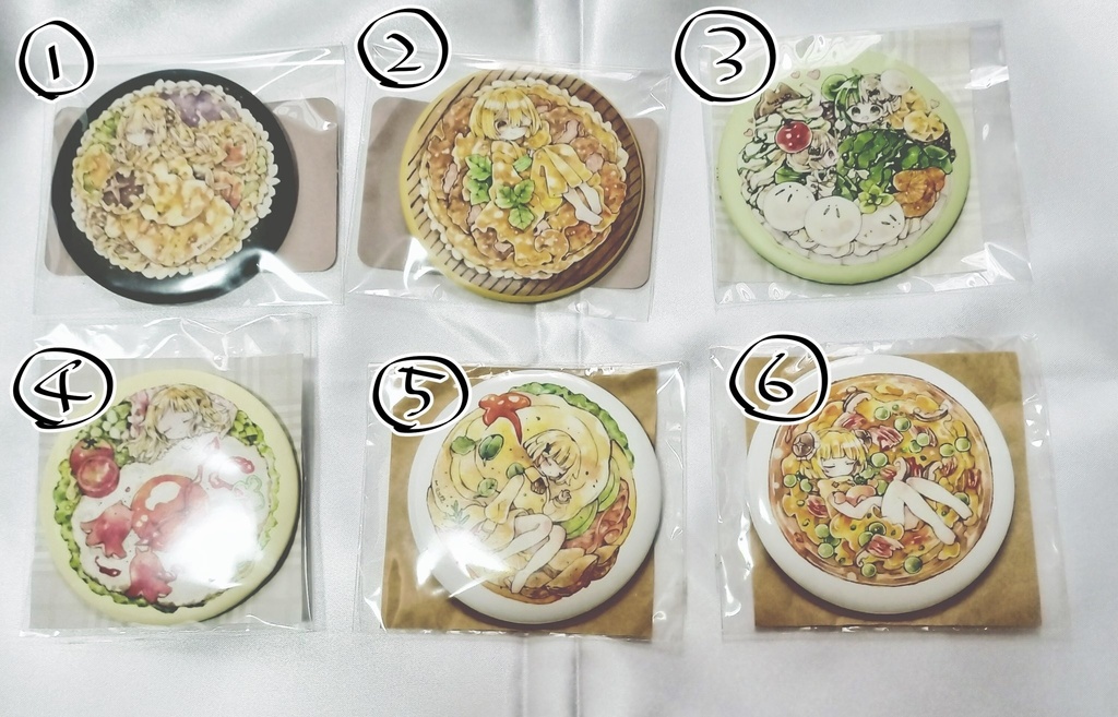 おいしいまんまる缶バッジ