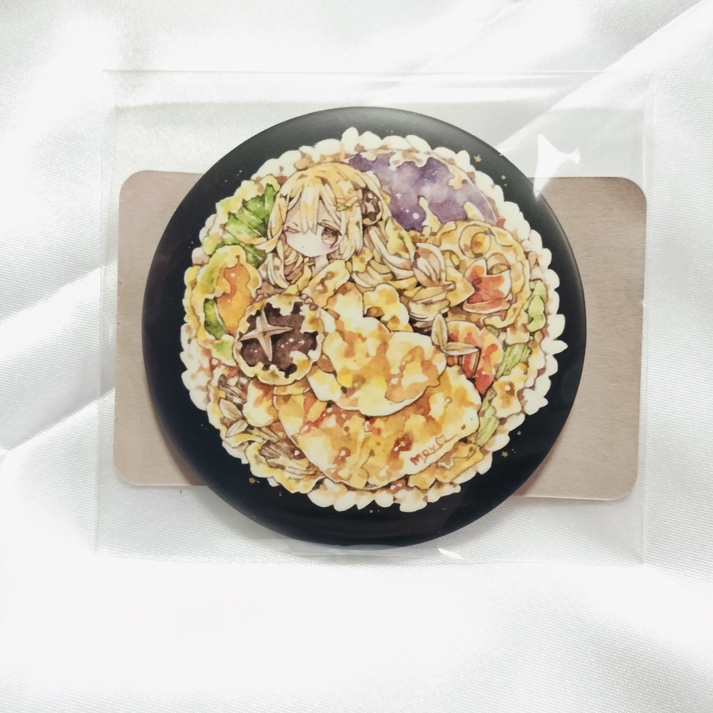 おいしいまんまる缶バッジ