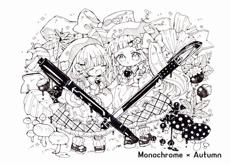 ペン画イラスト集「Monochrome×Autumn」 - くらげの森のアリス - BOOTH