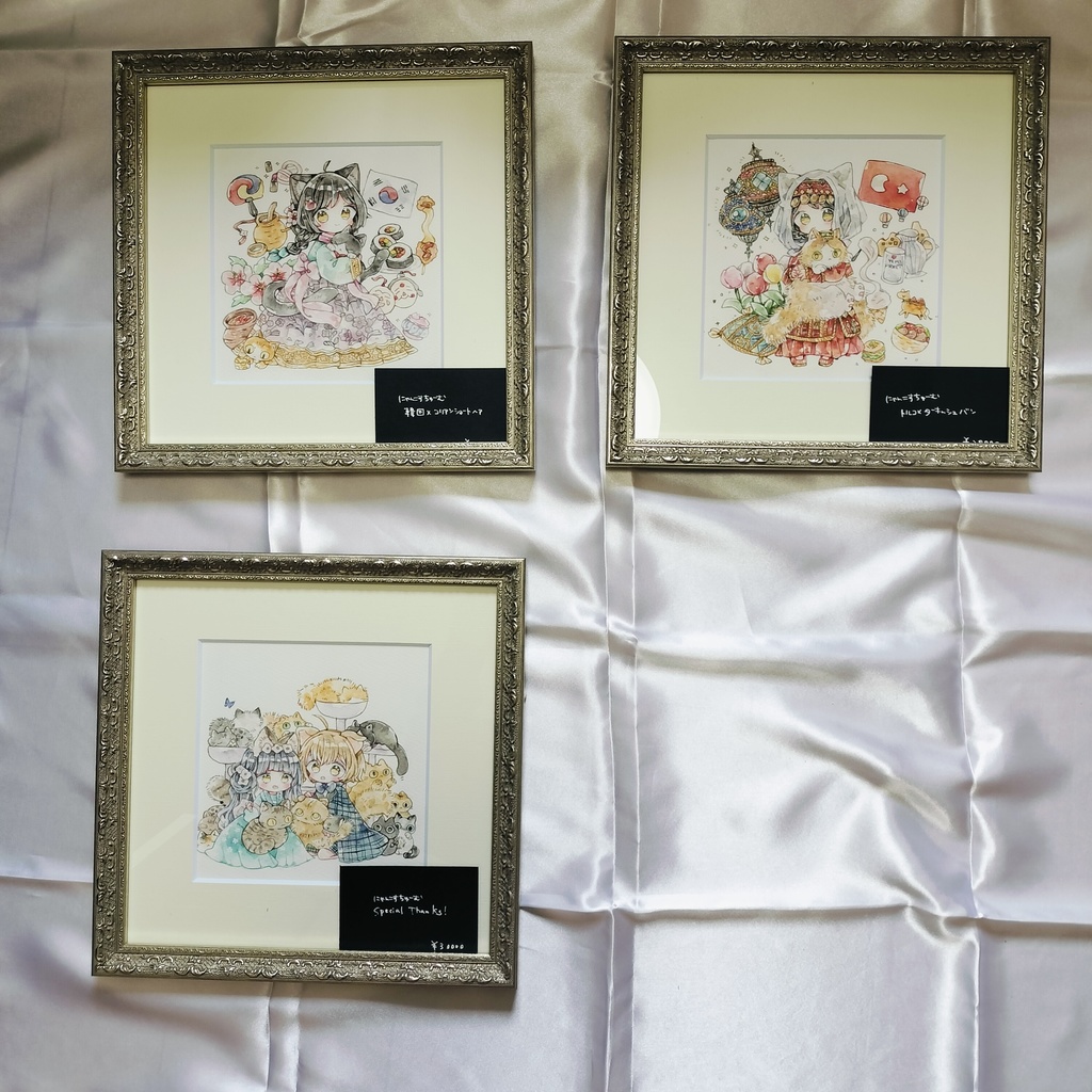 額装原画(個展「だいすきを束ねて」展示作品)