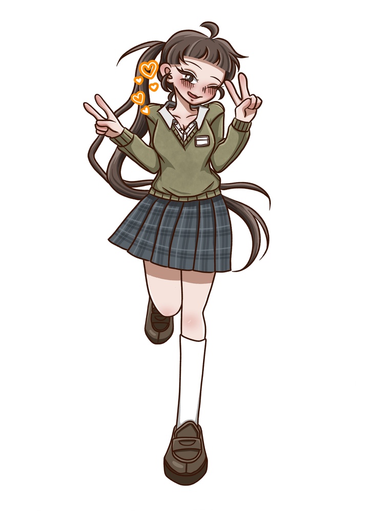 制服女子ステッカー