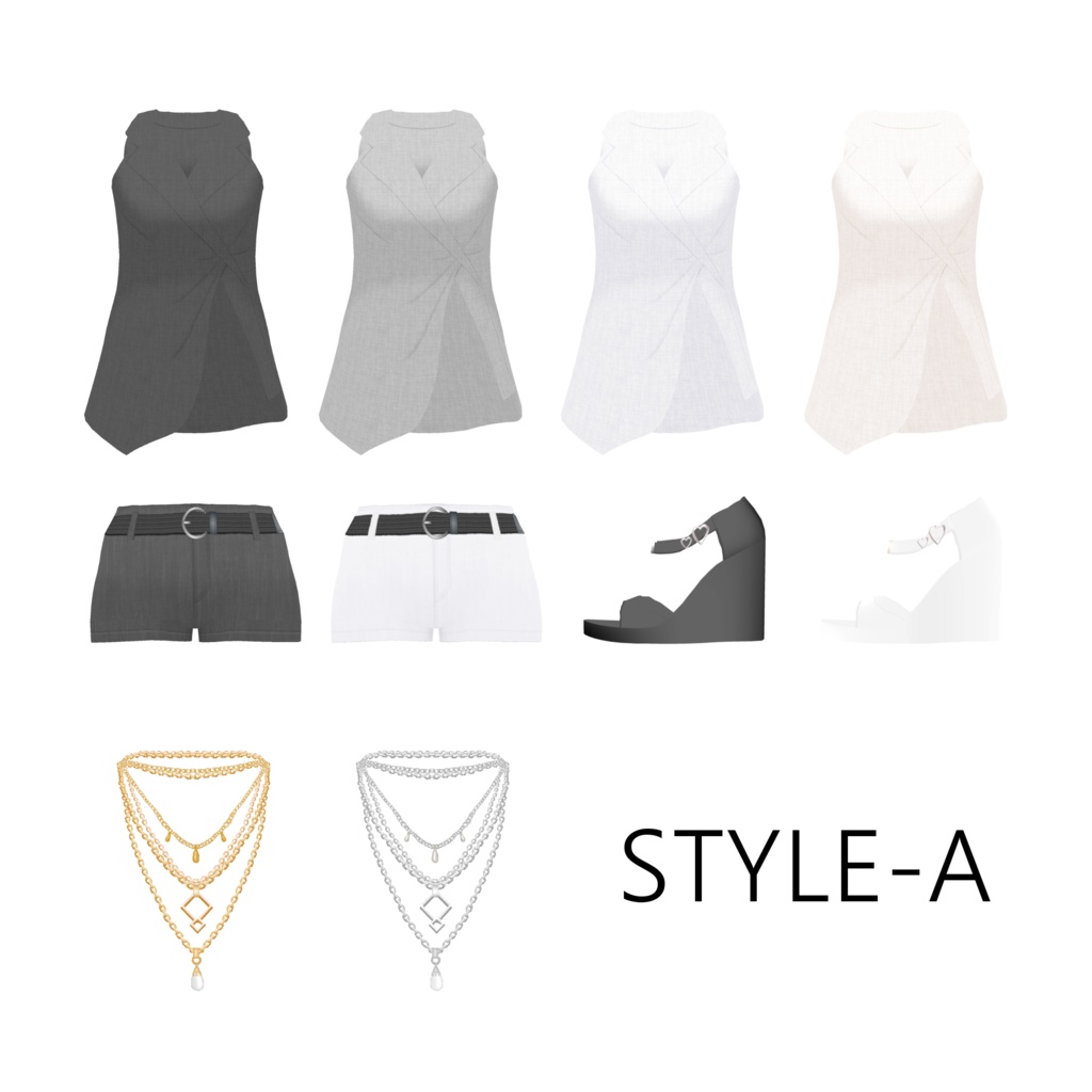 スリーブレススーツセットアップ