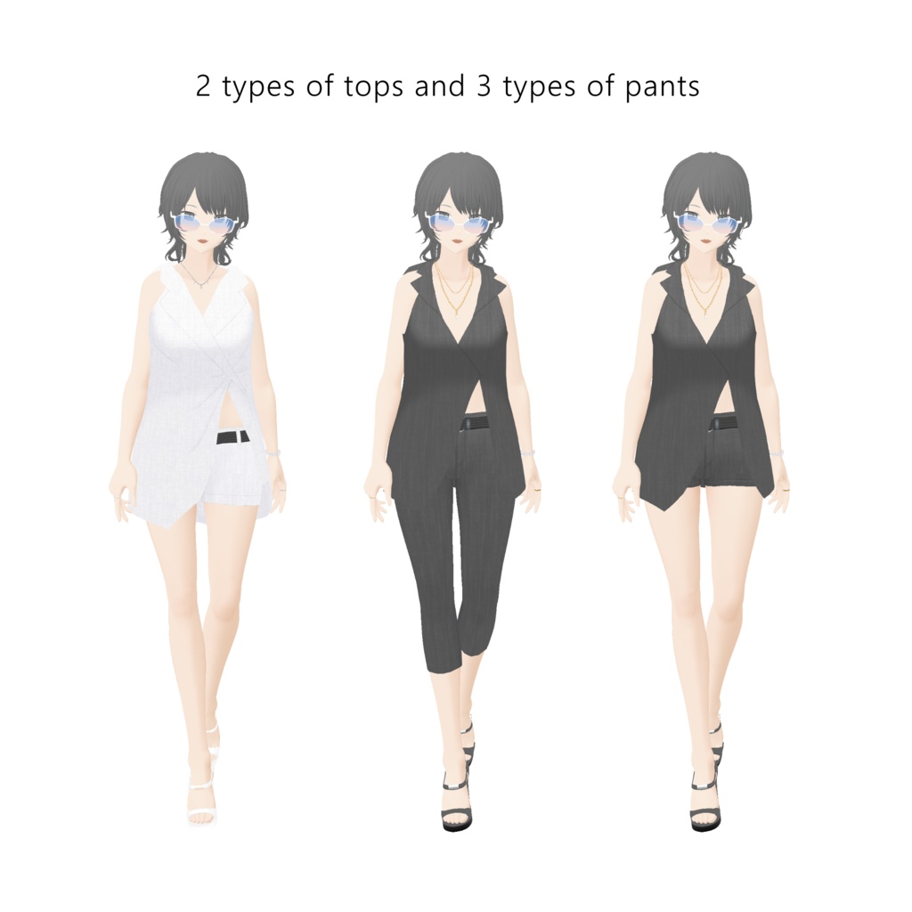 スリーブレススーツセットアップ