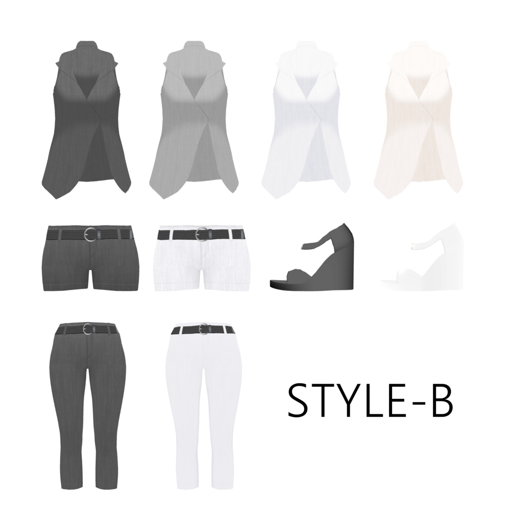 スリーブレススーツセットアップ