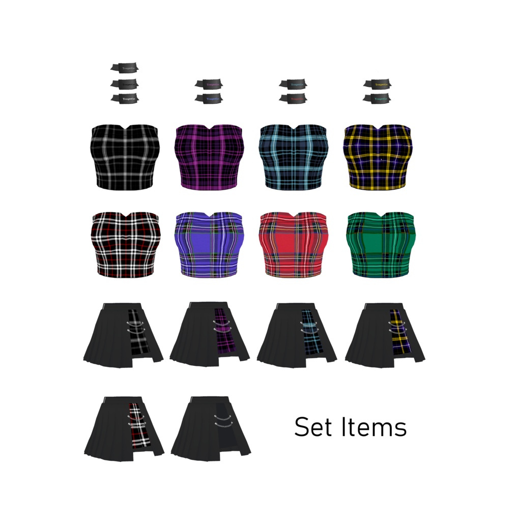 プレイドビスチェセット