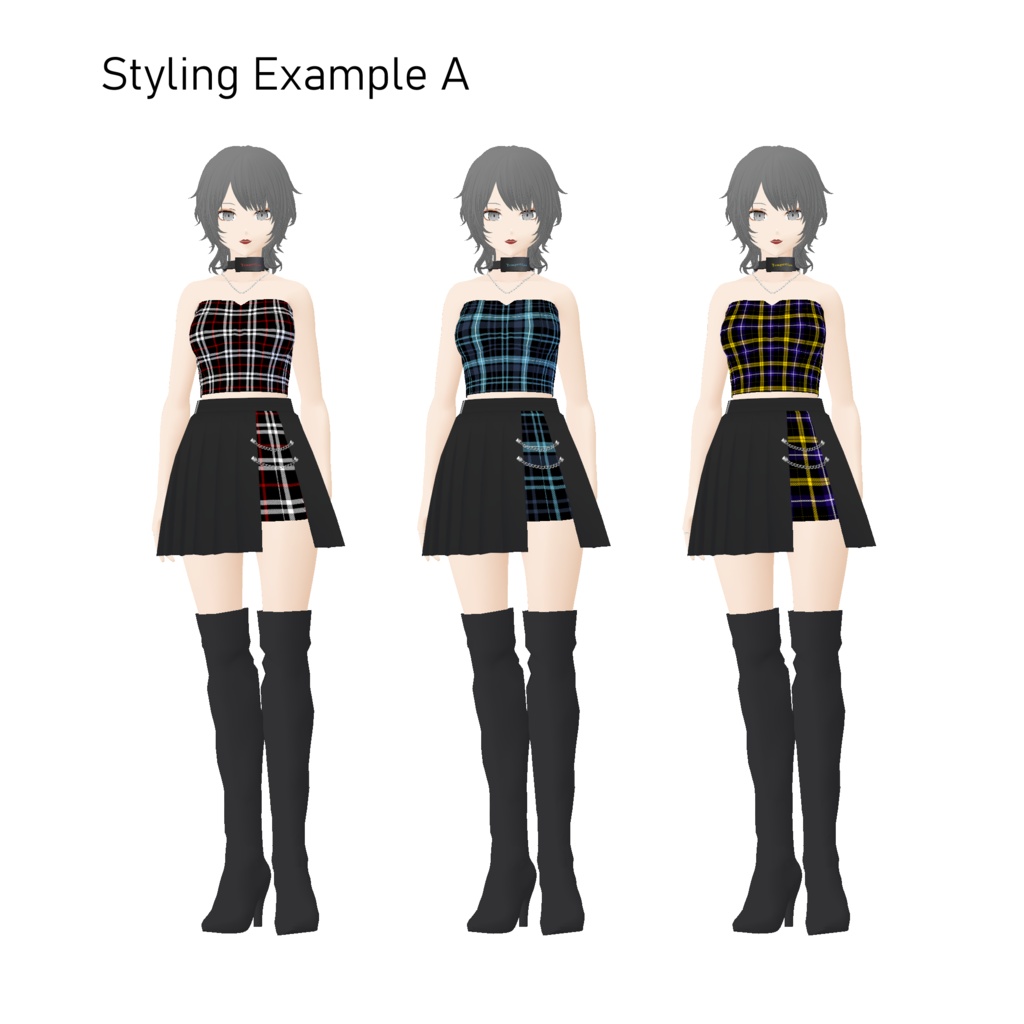 プレイドビスチェセット