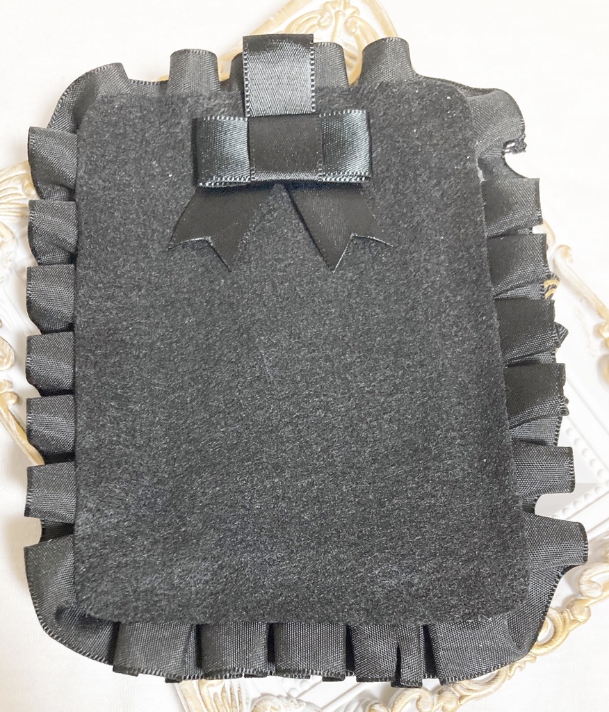 硬質ケース デコ 黒×ワインレッド