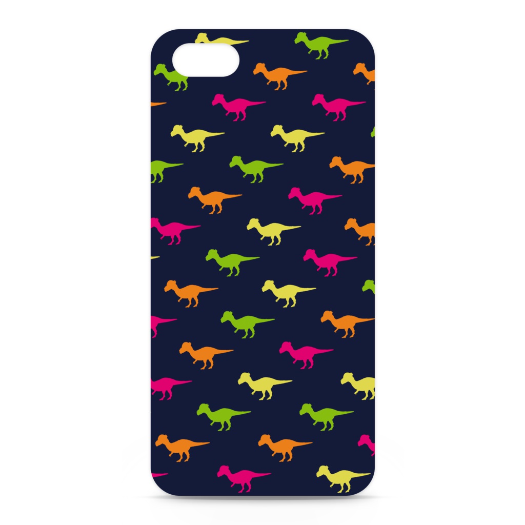 iPhoneケース　pachycephalosaurus（紺）