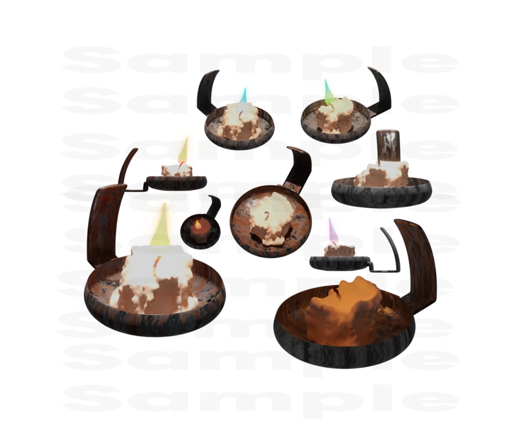 【TRPG素材 無料】燭台付きろうそく1 素材【商用利用可能】