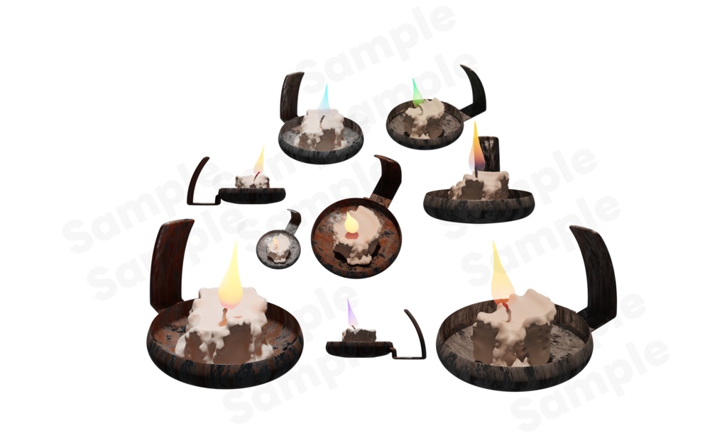 【TRPG素材 無料】燭台付きろうそく 追加素材【商用利用可能】