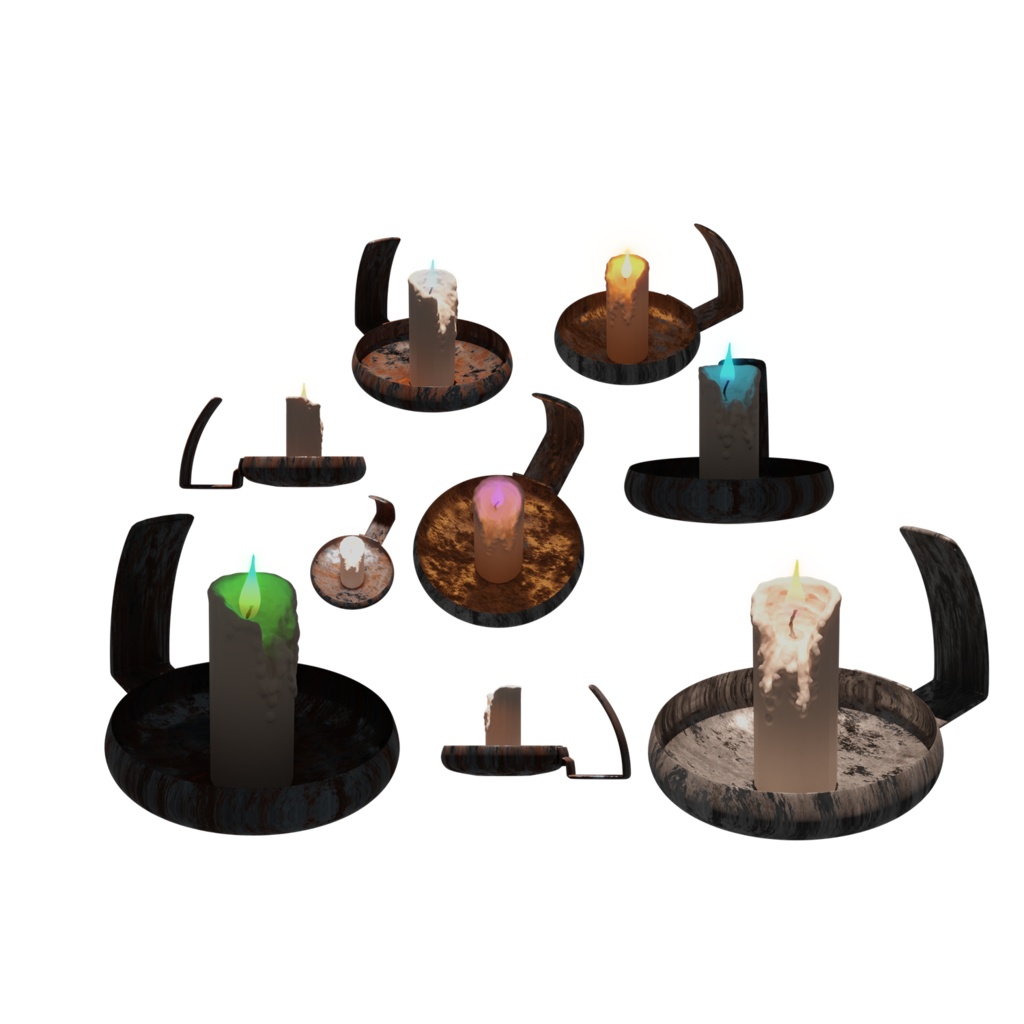 【TRPG素材 無料】燭台付きろうそく2 素材【商用利用可能】