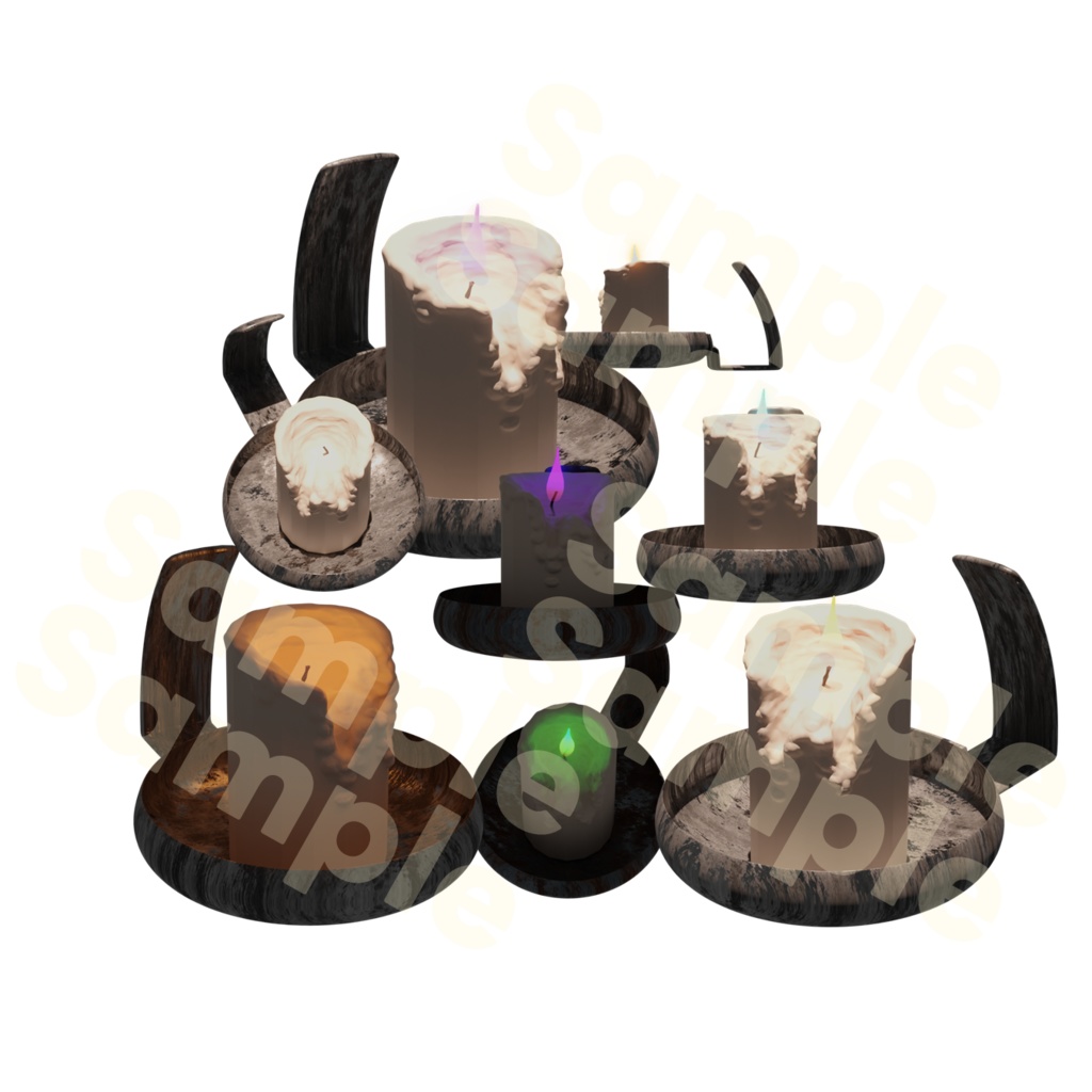 【TRPG素材 無料】燭台付きろうそく3 素材【商用利用可能】