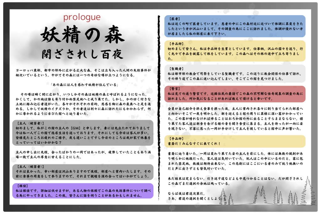 妖精の森「閉ざされし百夜」【マーダーミステリーOnline】