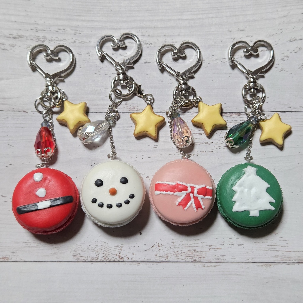 クリスマスマカロンキーホルダー