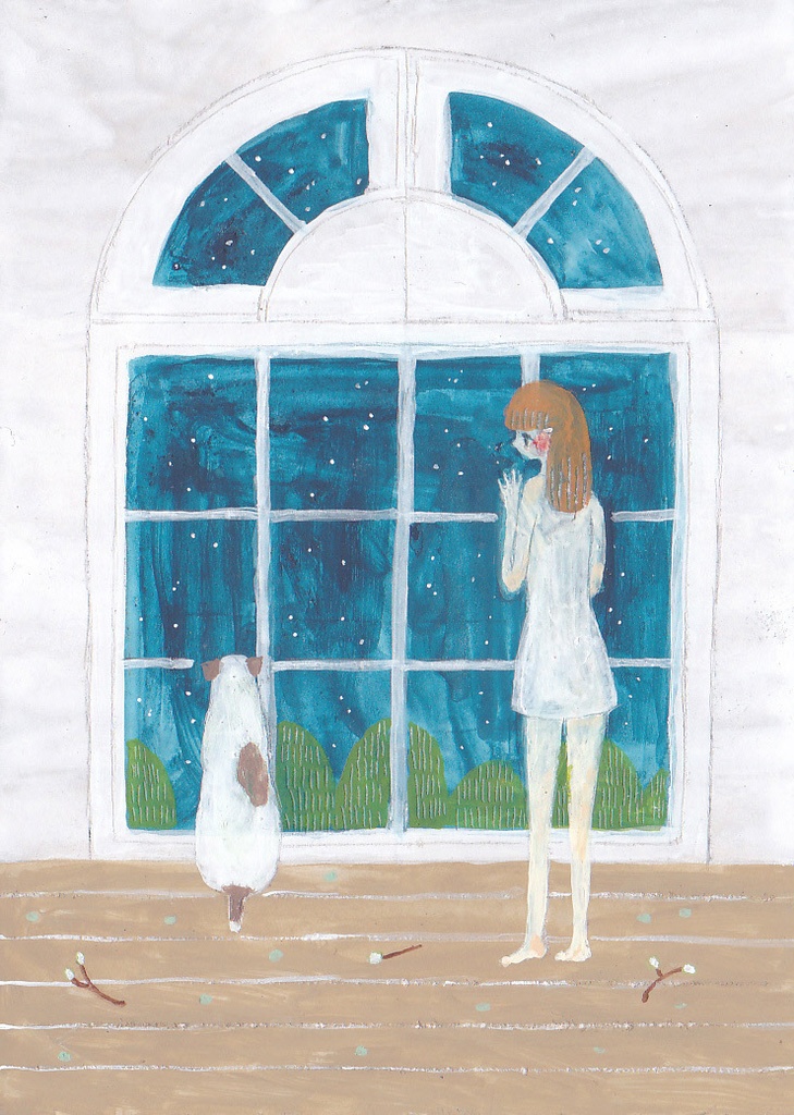 星降りの日に、君と。(額つき原画)