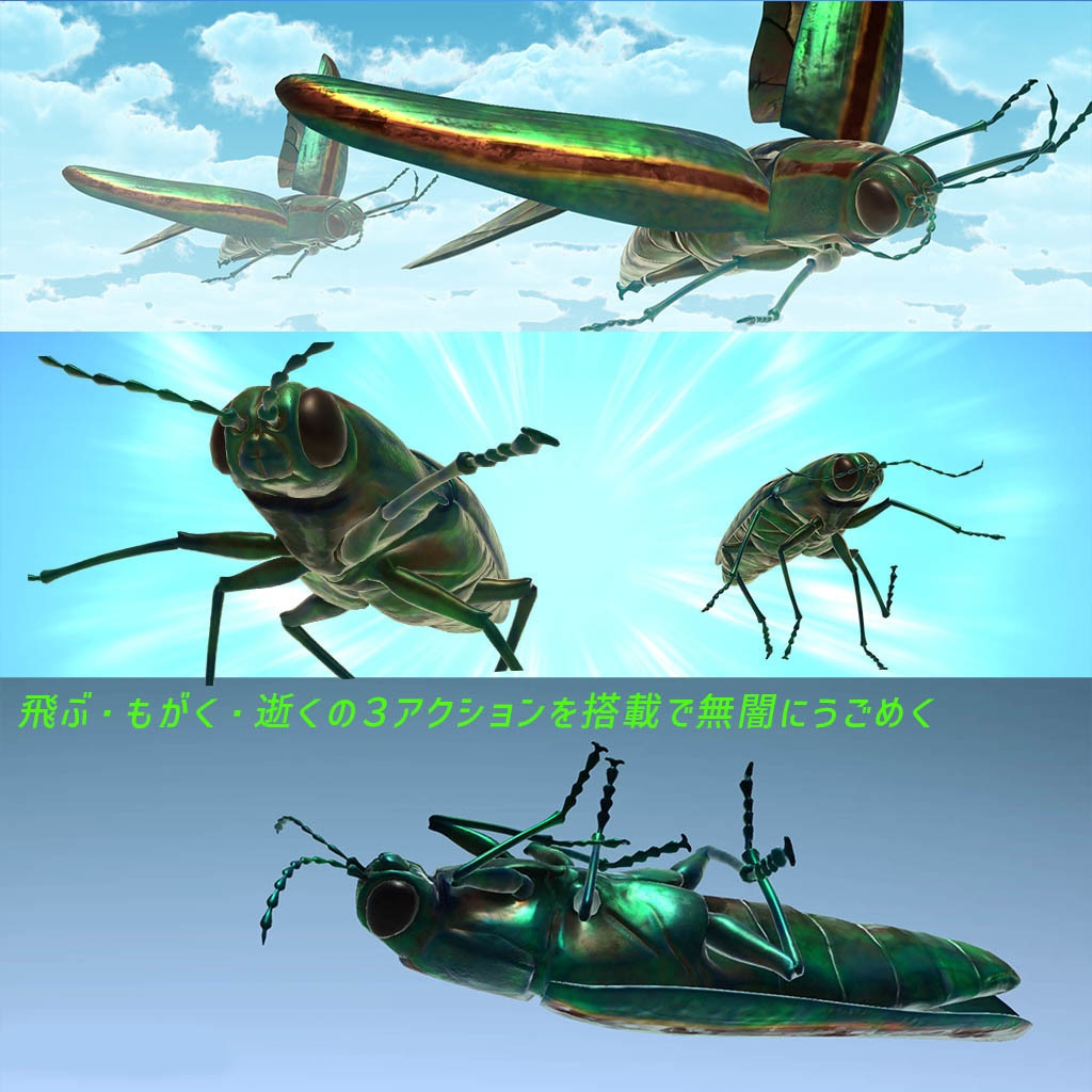 【VRChat想定3Dモデル】バーチャルたまむし