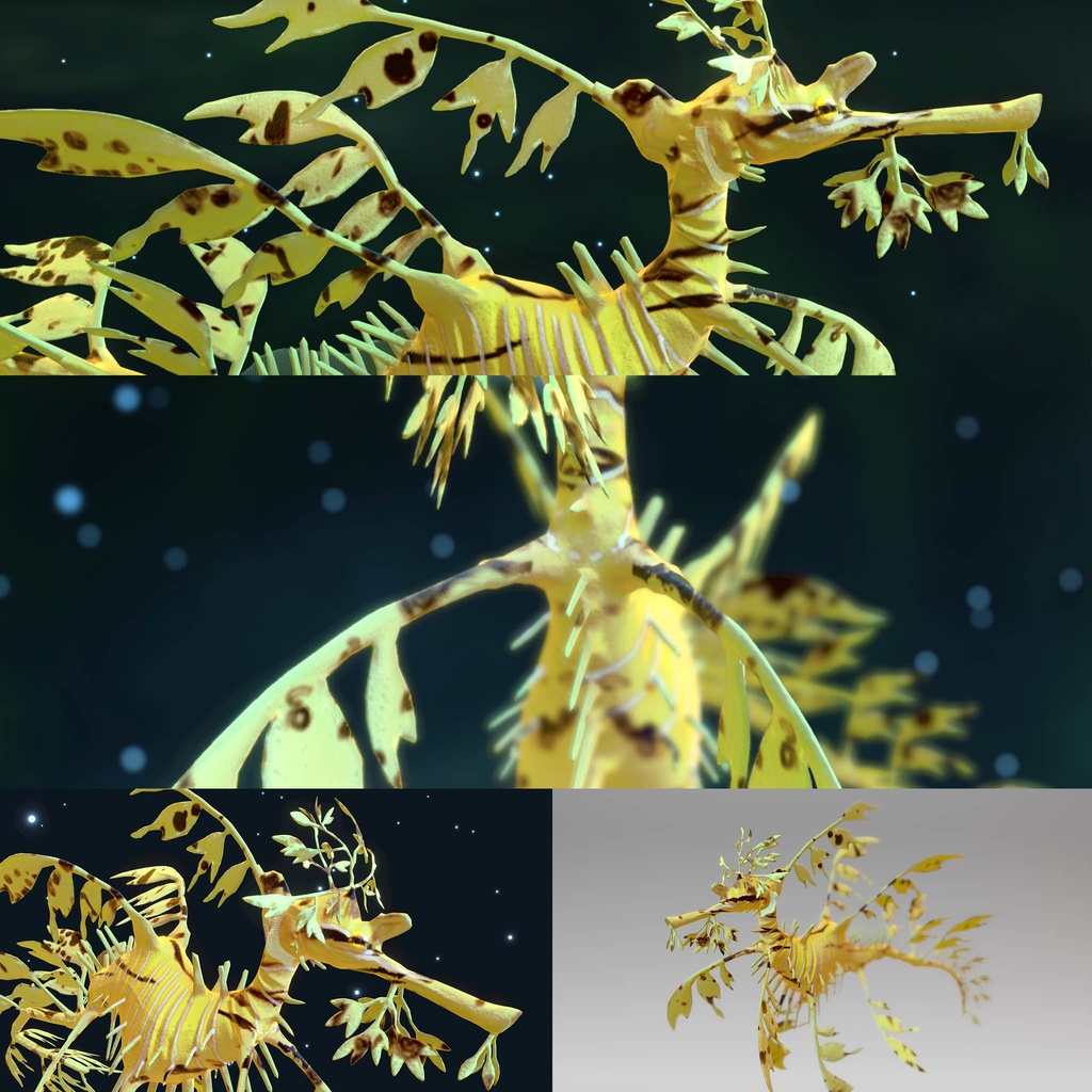 【VRChat想定3Dモデル】バーチャルリーフィーシードラゴン