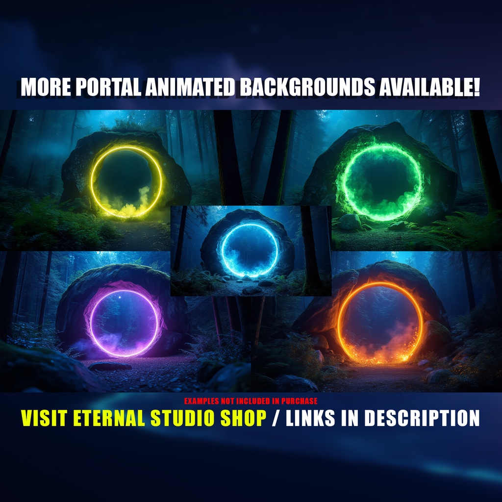 【動く背景】ポータル 03 - 紫の魔法のリング | Animated Background - Sci-Fi Fantasy Portal, Purple Magic Ring, Glowing Forest, Vtuber Stream Overlay