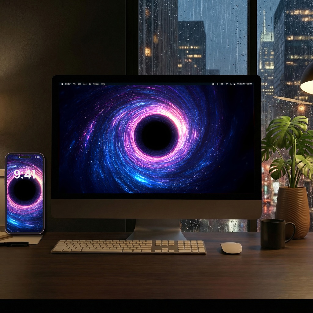 【動く背景】宇宙のトンネル 01 - ブラックホール | Animated Background - Cosmic Tunnel 01, Black Hole Vortex, Sci-Fi Swirl, Vtuber Stream Overlay