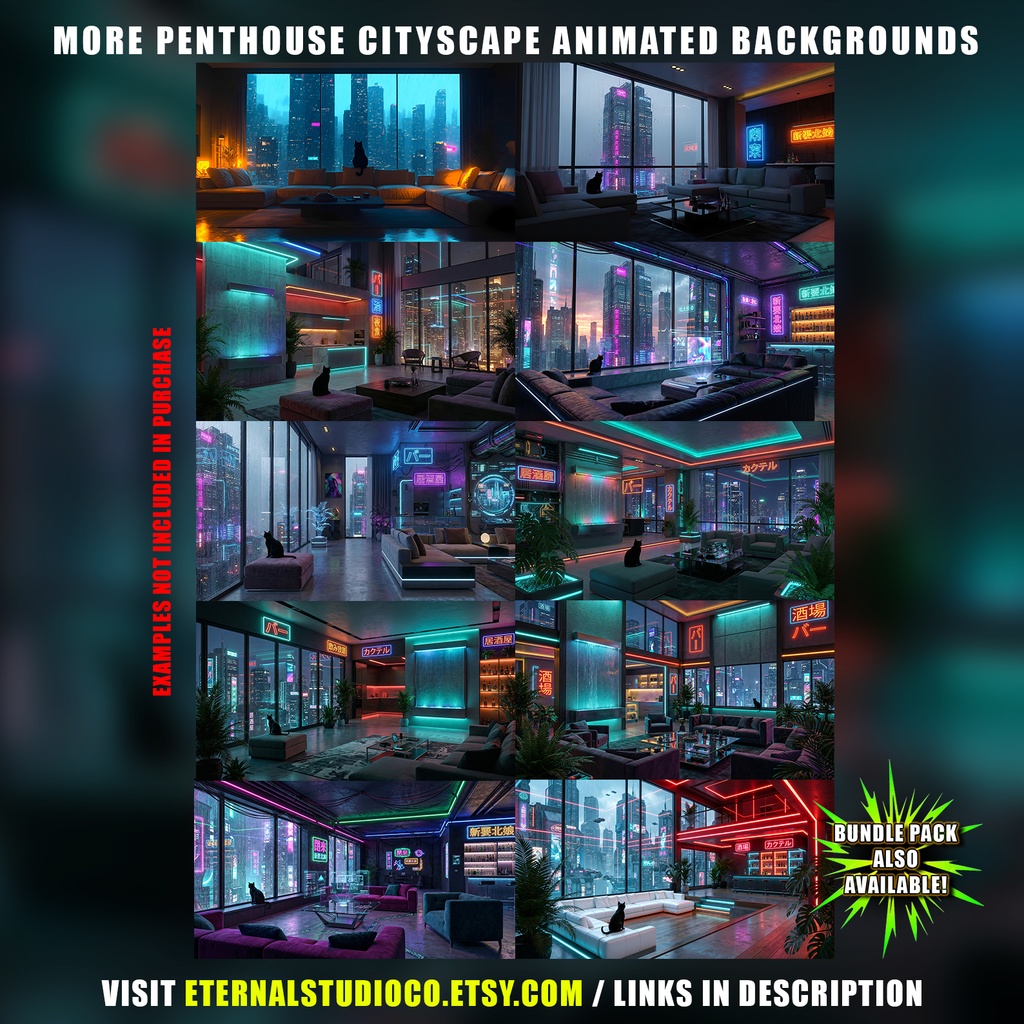 【動く背景】サイバーパンク・ゲーミングルーム - レッド・ワークステーション | Animated Background, Cyberpunk Gamer Room, Neon Red Studio, Night Cityscape, Vtuber Stream Overlay Loop