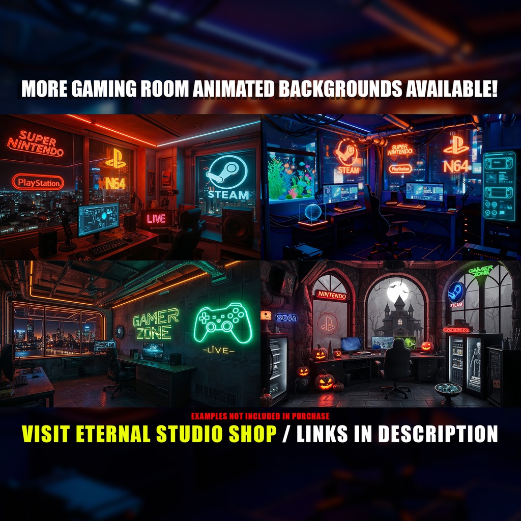【動く背景】サイバーパンク・ゲーミングルーム - レッド・ワークステーション | Animated Background, Cyberpunk Gamer Room, Neon Red Studio, Night Cityscape, Vtuber Stream Overlay Loop