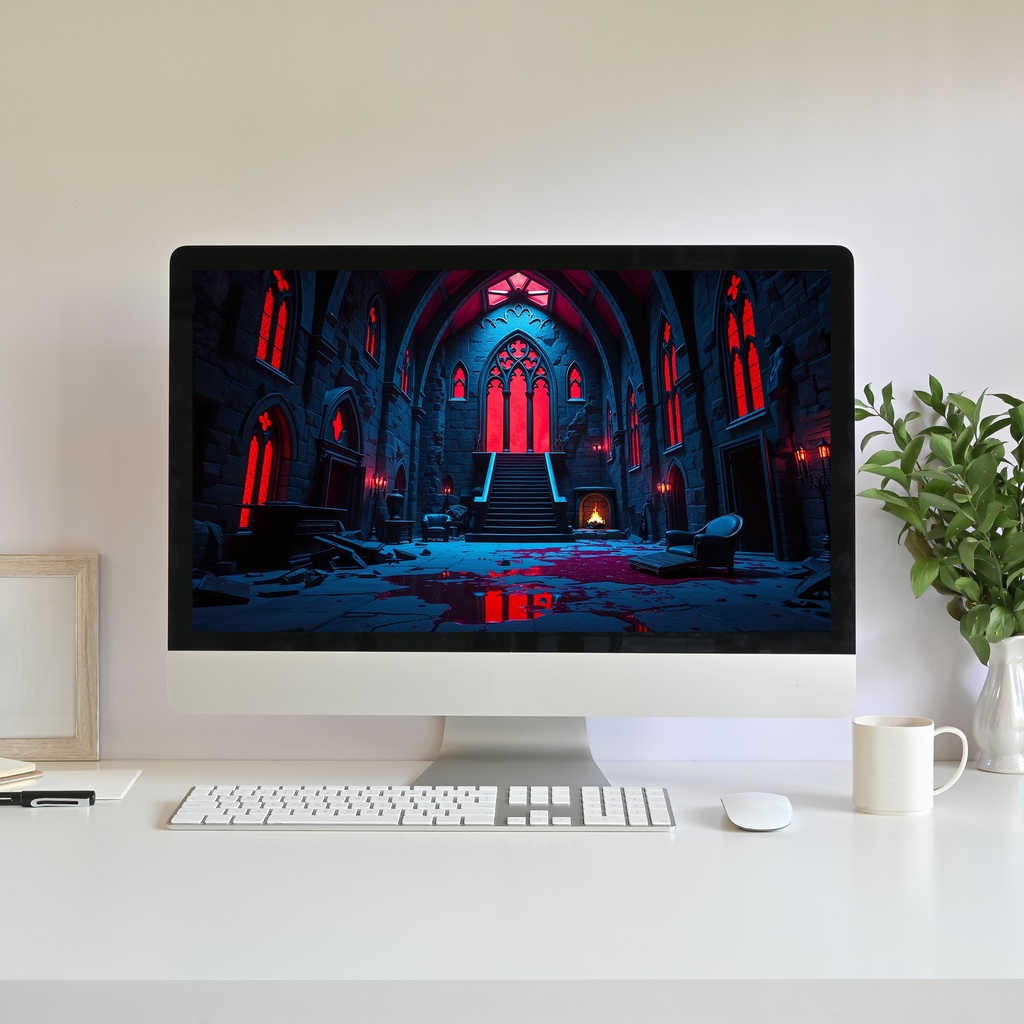 【動く背景】ゴシック・ヴァンパイアの隠れ家 | Animated Background, Gothic Room, Spooky Vampire Lair, Horror Halloween, Vtuber Stream Overlay Loop