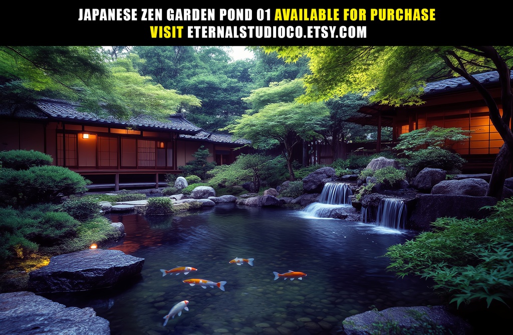 【アニメ背景】日本の禅庭園と鯉の池 - 雪景色と滝の癒やし | Animated Background - Japanese Zen Garden Pond | Koi Fish and Waterfall | Relaxing Winter Nature Live Wallpaper | Vtuber Youtube Twitch Loop