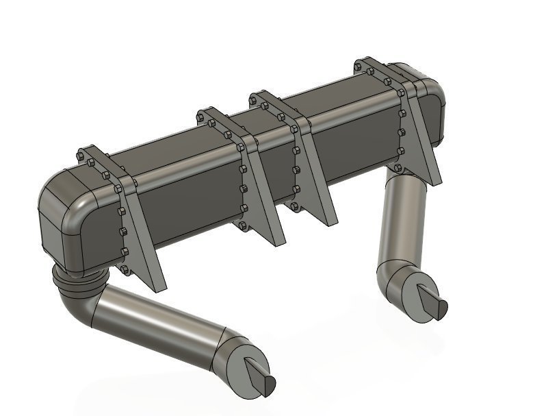 1/35 Eシリーズ用箱型マフラー(日本風)