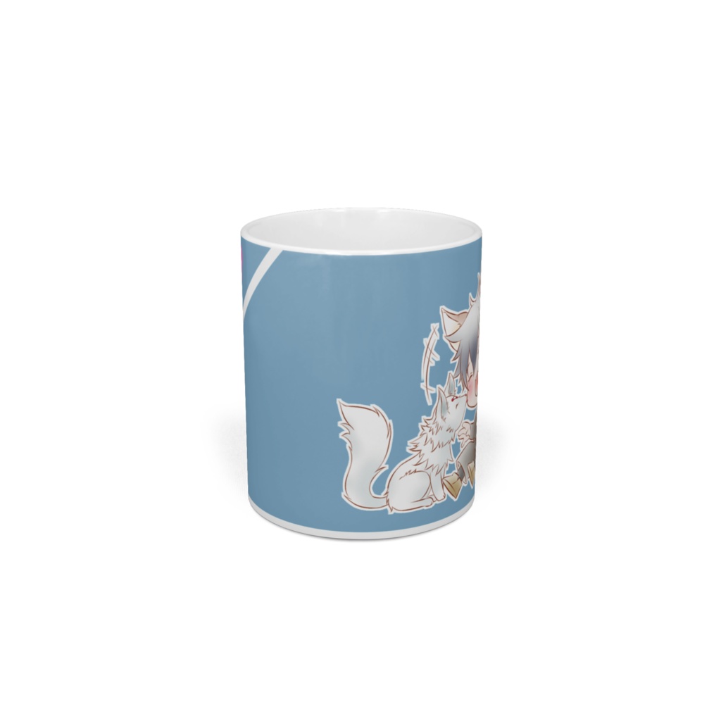 犬耳めぐみと白黒玉犬マグカップ