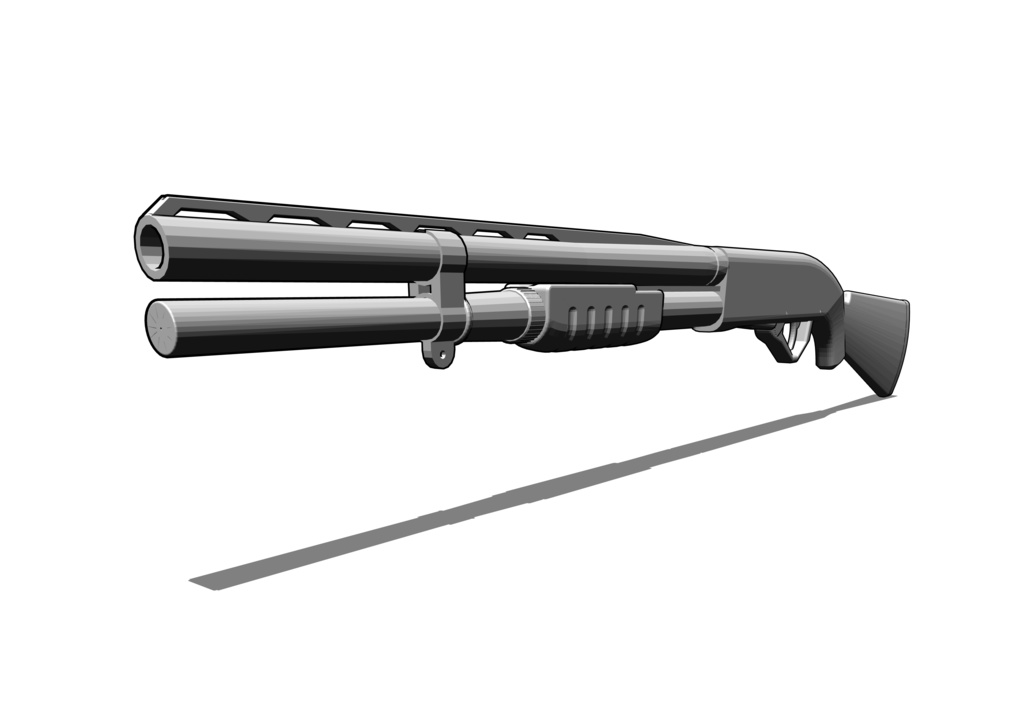 【3DCG素材】ポンプアクションショットガン