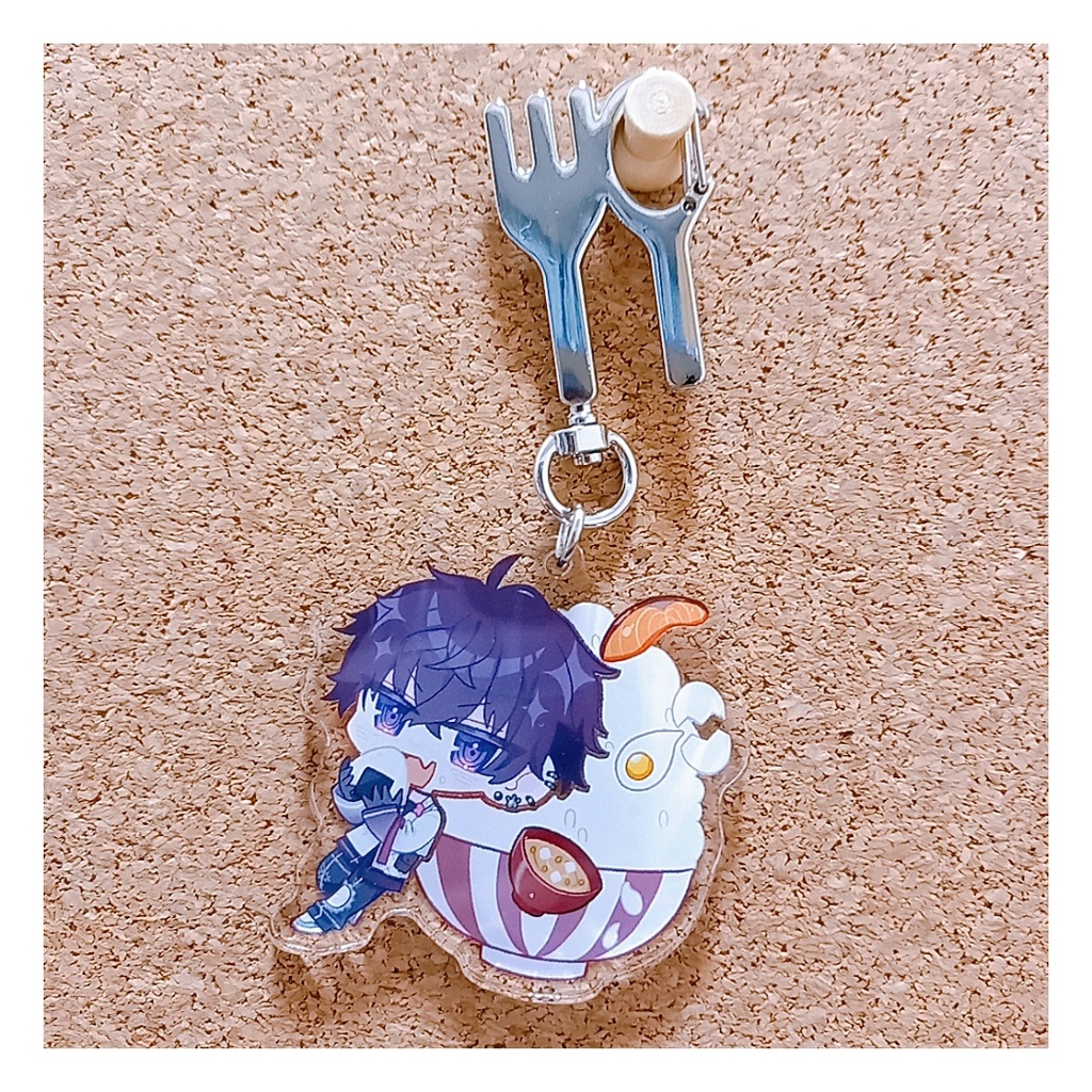 【非公式】アクリルキーホルダー 周央サンゴとおすし 佐伯イッテツとごはん