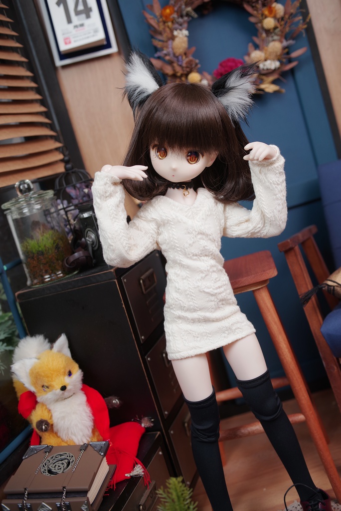 【嵐屋】MDD 対応 バックレースアップVネックセーター
