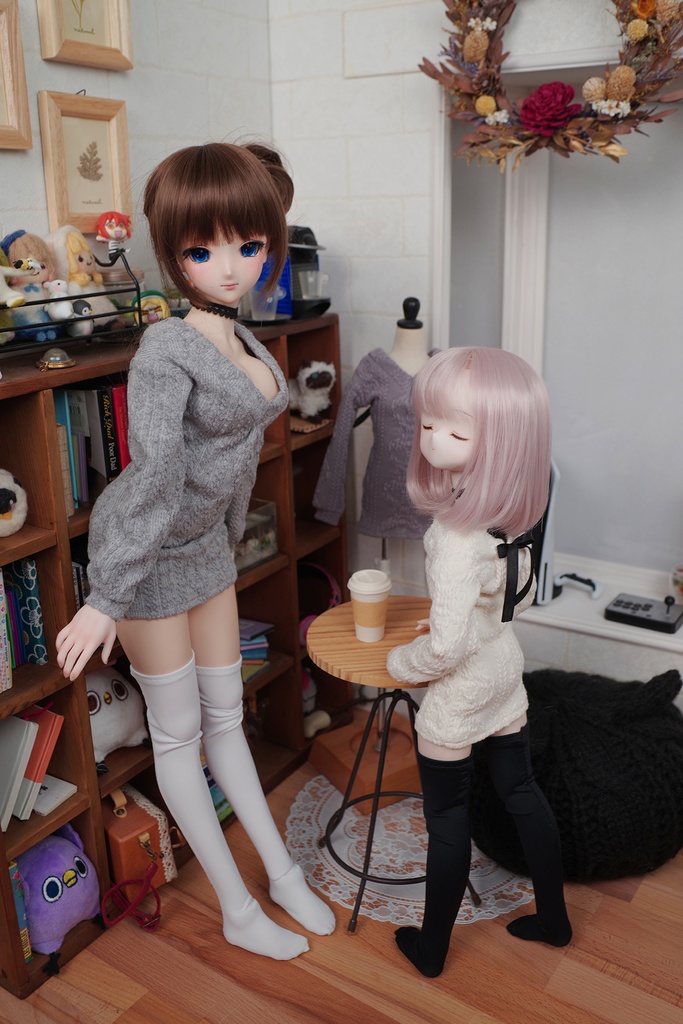 【嵐屋】MDD 対応 バックレースアップVネックセーター