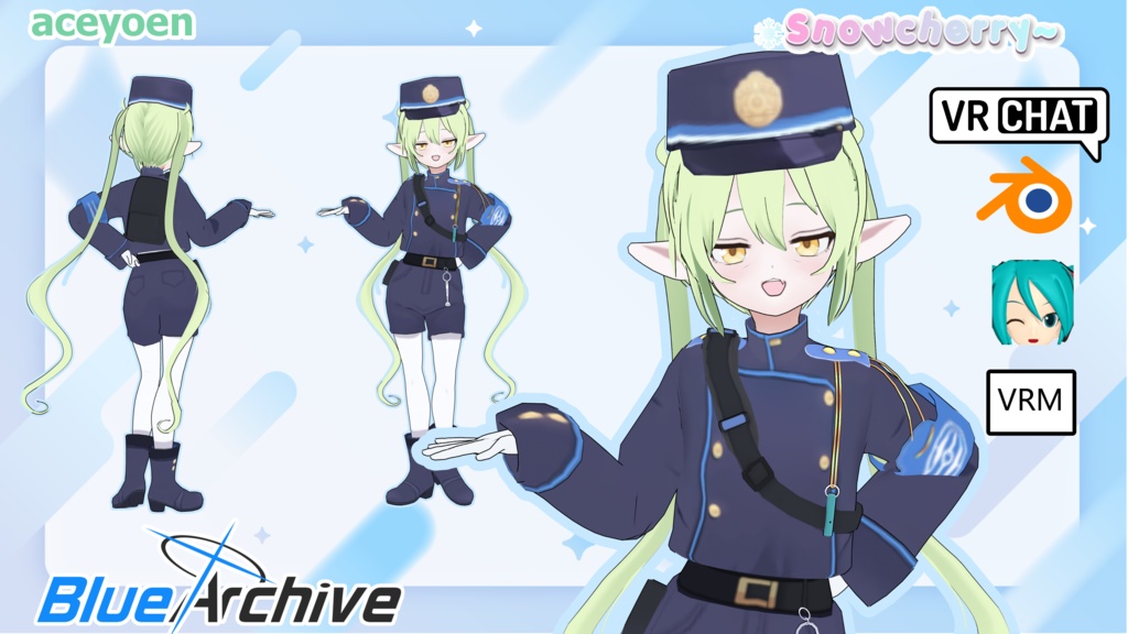 ブルーアーカイ - シュポガキ - 橘ノゾミ 橘ヒカリ 3Dモデル