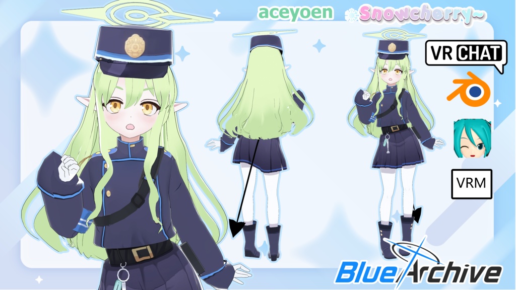 ブルーアーカイ - シュポガキ - 橘ノゾミ 橘ヒカリ 3Dモデル