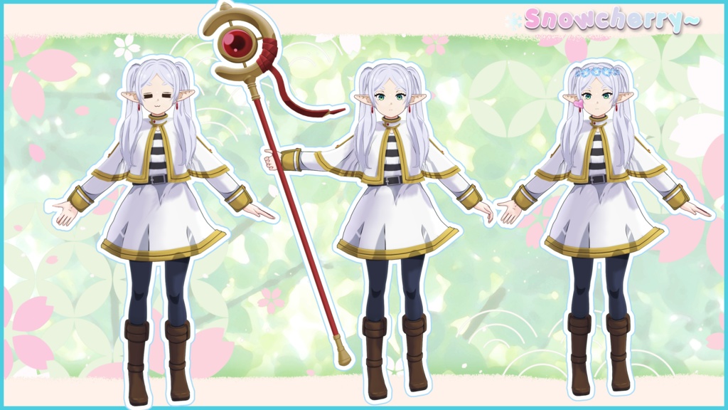 葬送の葬送のフリーレン - フリーレン 3Dモデル - Sousou no Frieren VRM MMD VRChat Avatar