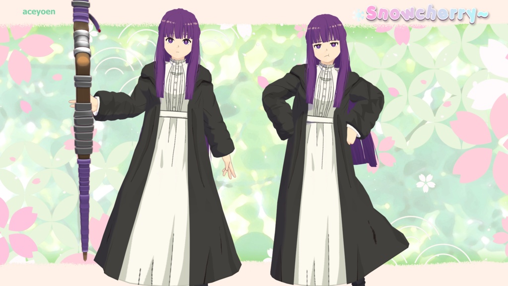 葬送の葬送のフリーレン - フェルン 3Dモデル - Sousou no Frieren - Fern VRM MMD VRChat Avatar