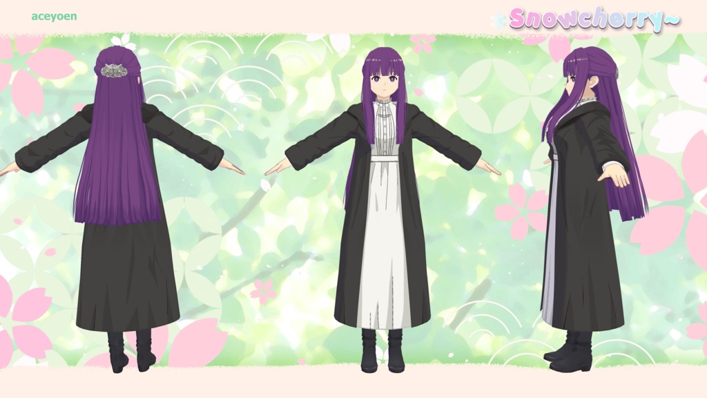 葬送の葬送のフリーレン - フェルン 3Dモデル - Sousou no Frieren - Fern VRM MMD VRChat Avatar