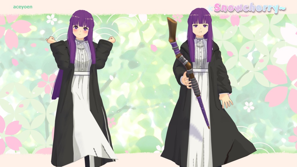 葬送の葬送のフリーレン - フェルン 3Dモデル - Sousou no Frieren - Fern VRM MMD VRChat Avatar
