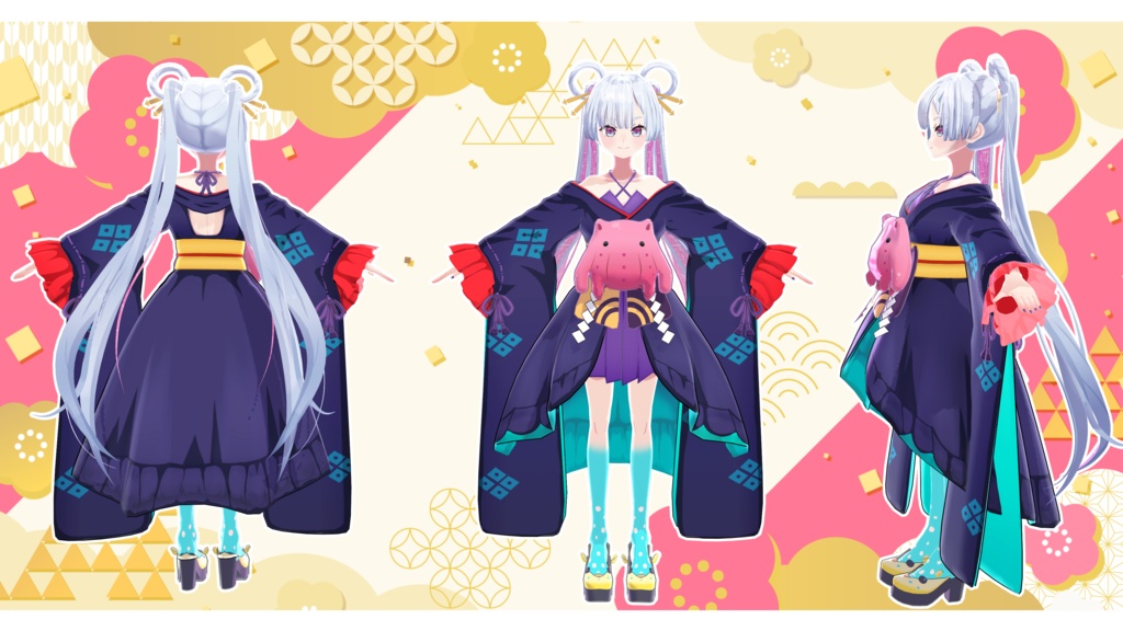 超かぐや姫 月見ヤチヨ 3Dモデル Cosmic Princess Kaguya - Tsukimi Yachiyo 3D Model MMD, VRM, Blender