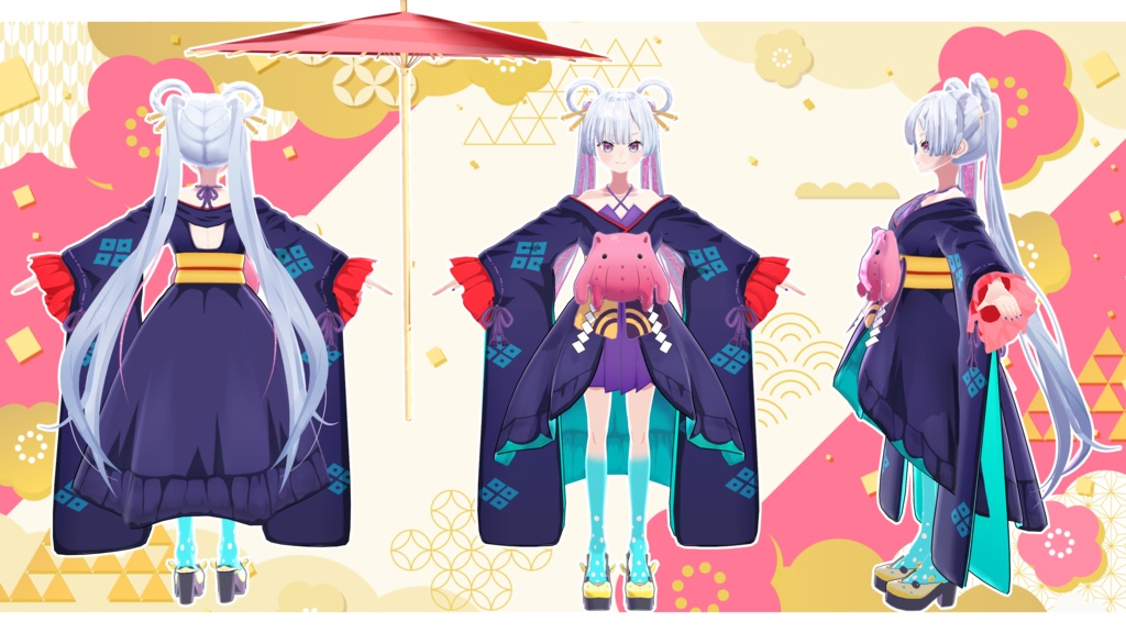 超かぐや姫 月見ヤチヨ 3Dモデル Cosmic Princess Kaguya - Tsukimi Yachiyo 3D Model MMD, VRM, Blender