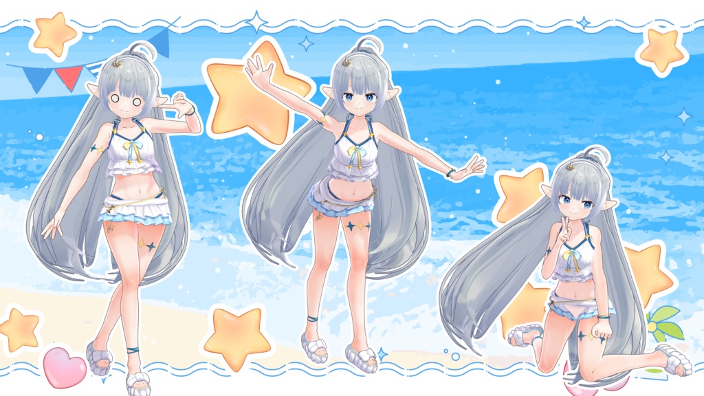 ステラソラ 魔王ちゃん 水着 3Dモデル - Stella Sora Maou-Chan Female Tyrant Swimsuit VRM MMD